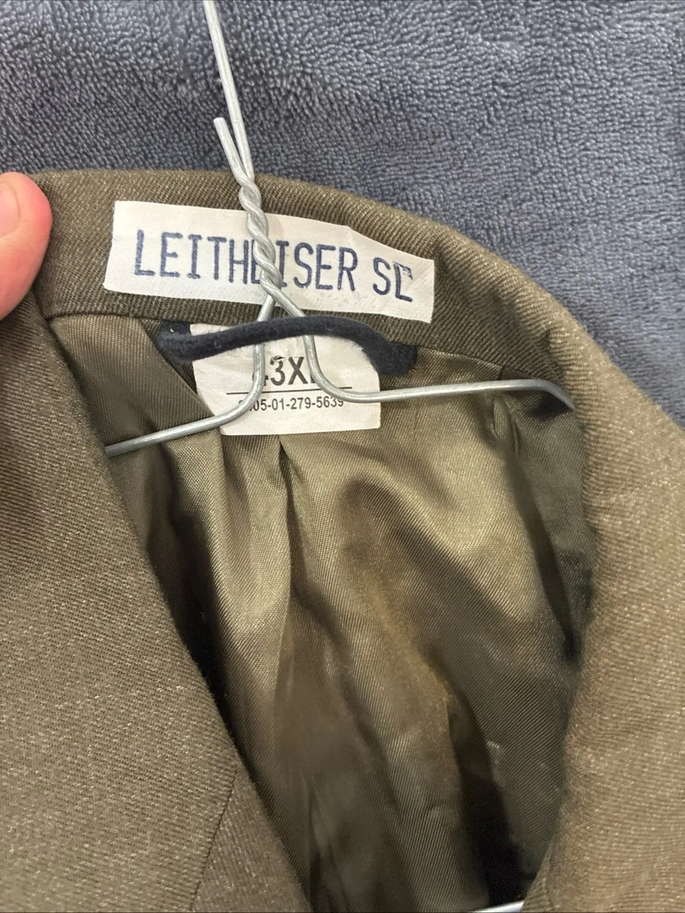 Military-Style Coat Made for Defense Logistics Agency - Olive with White Label